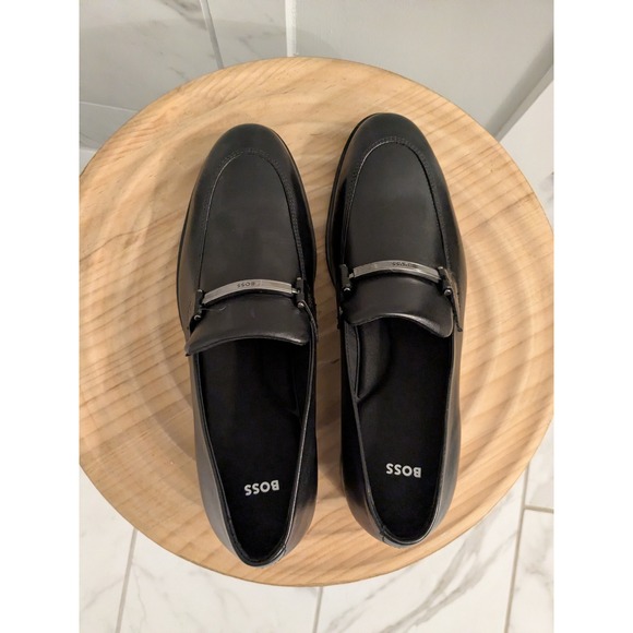 BOSS Black Leather Colby Loafer Shoes‎ Mens Dress Shoes Formal Size 8